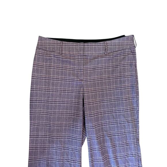 Lane Bryant Purple Tan Plaid Wide Leg Pants Preppy Career Fall size 26 - Picture 4 of 7